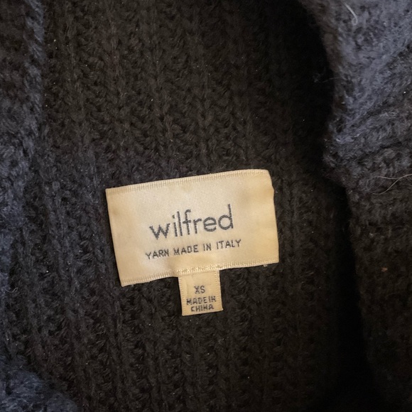 💕💜Aritzia Wilfred 100% Merino Wool Sleeveless Mockneck Black Sweater Tunic XS - Picture 4 of 8